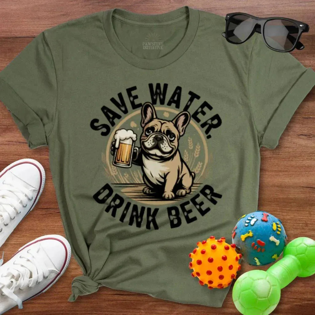 Save Water Frenchie Shirt - The Pawsitive Initiative
