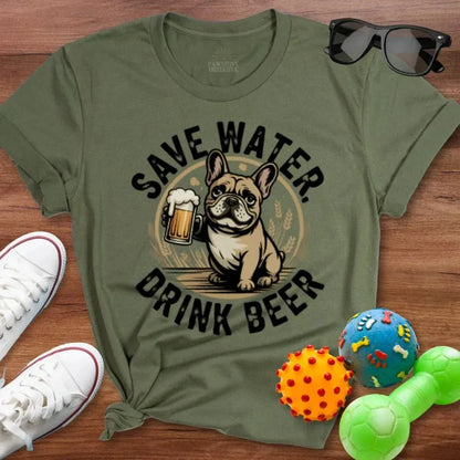 Save Water Frenchie Shirt - The Pawsitive Initiative