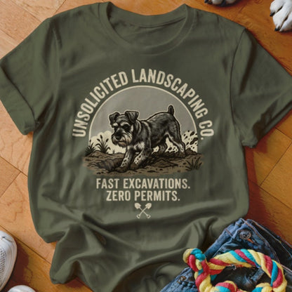 Schnauzer Unsolicited Landscaping Co Shirt - The Pawsitive Initiative