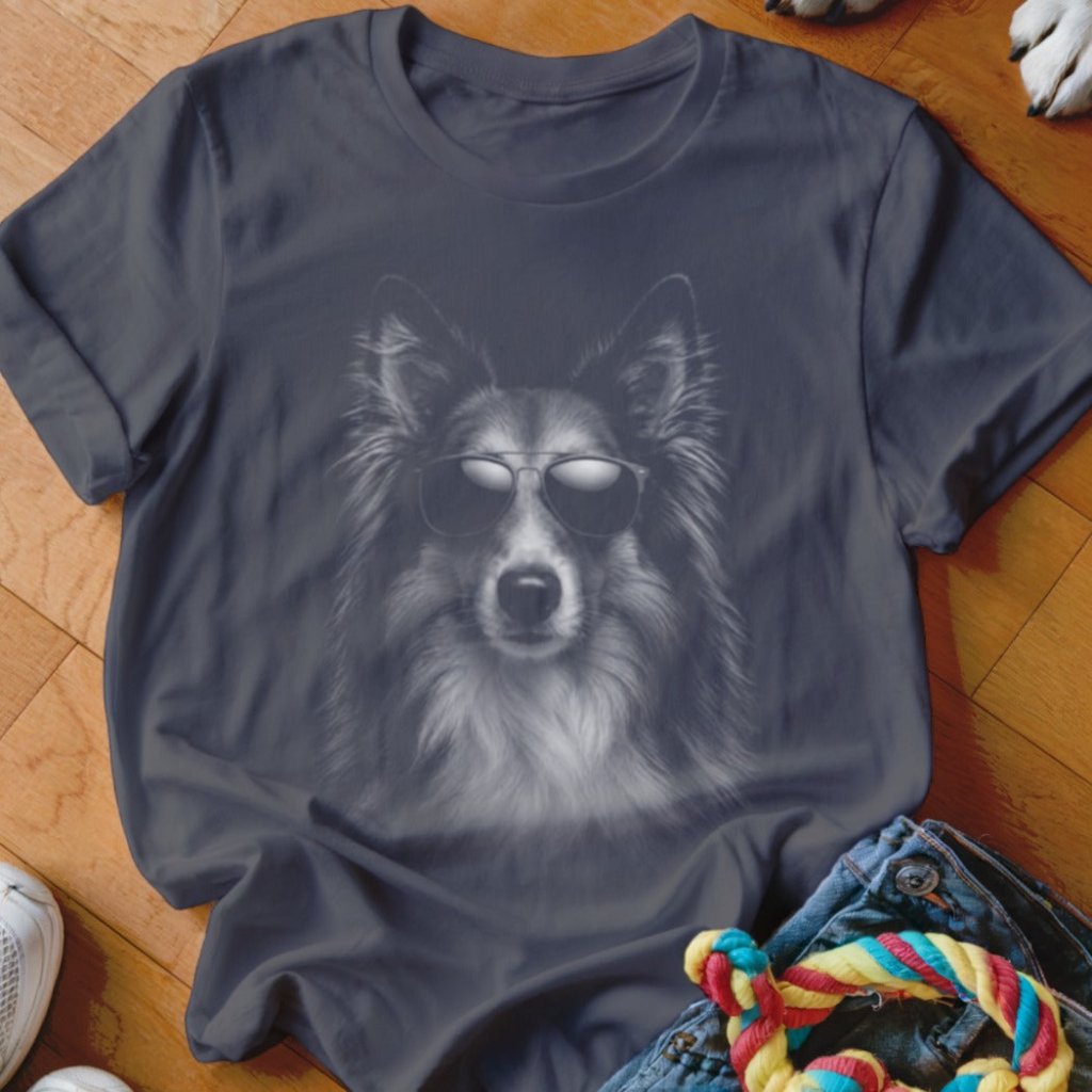 Sheltie in Aviators Shirt - The Pawsitive Initiative