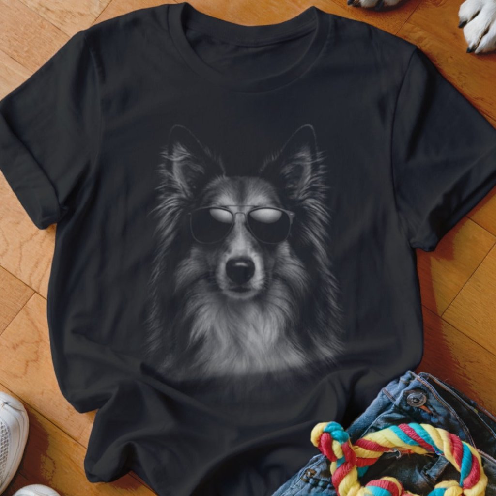 Sheltie in Aviators Shirt - The Pawsitive Initiative