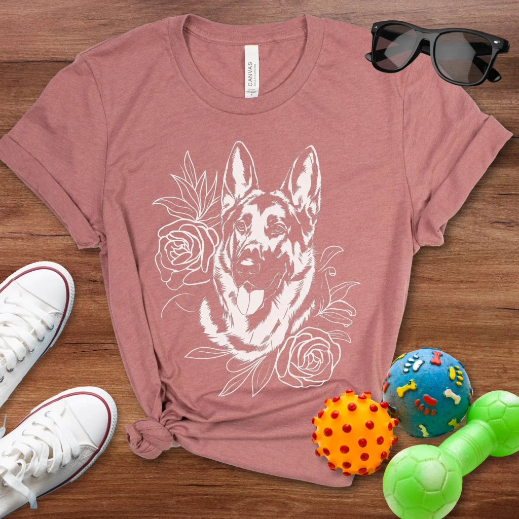 Shepherd Flower Portrait Shirt - The Pawsitive Initiative