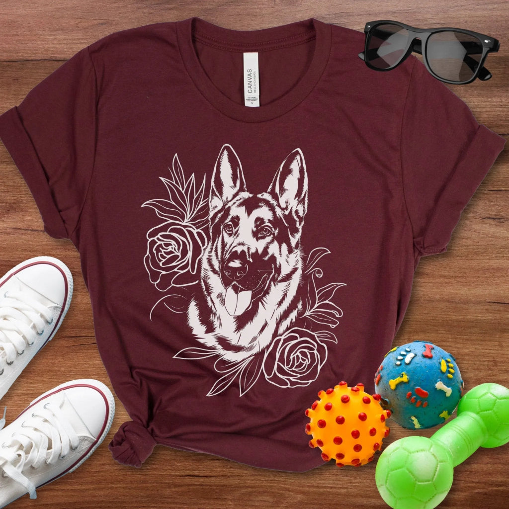 Shepherd Flower Portrait Shirt - The Pawsitive Initiative