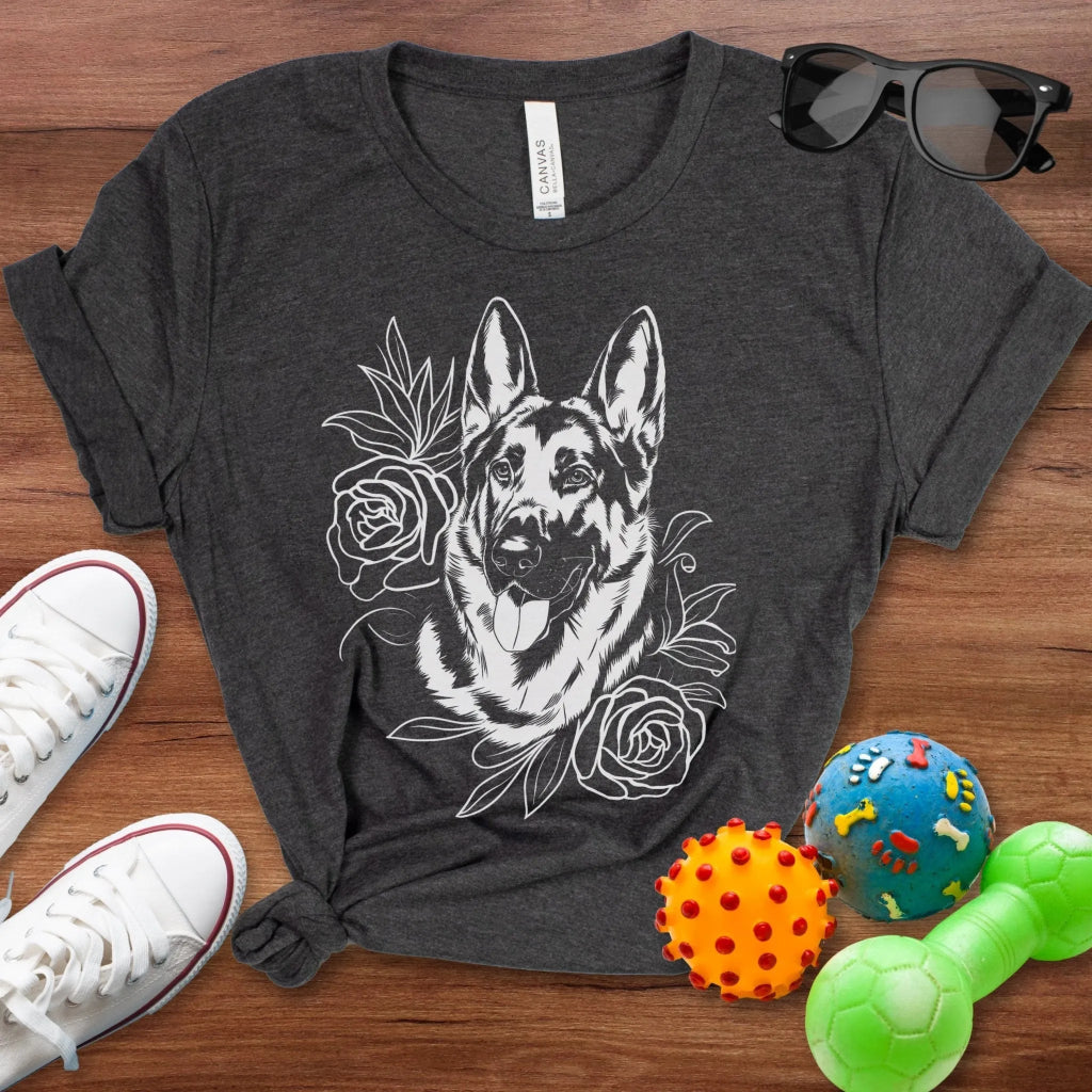 Shepherd Flower Portrait Shirt - The Pawsitive Initiative