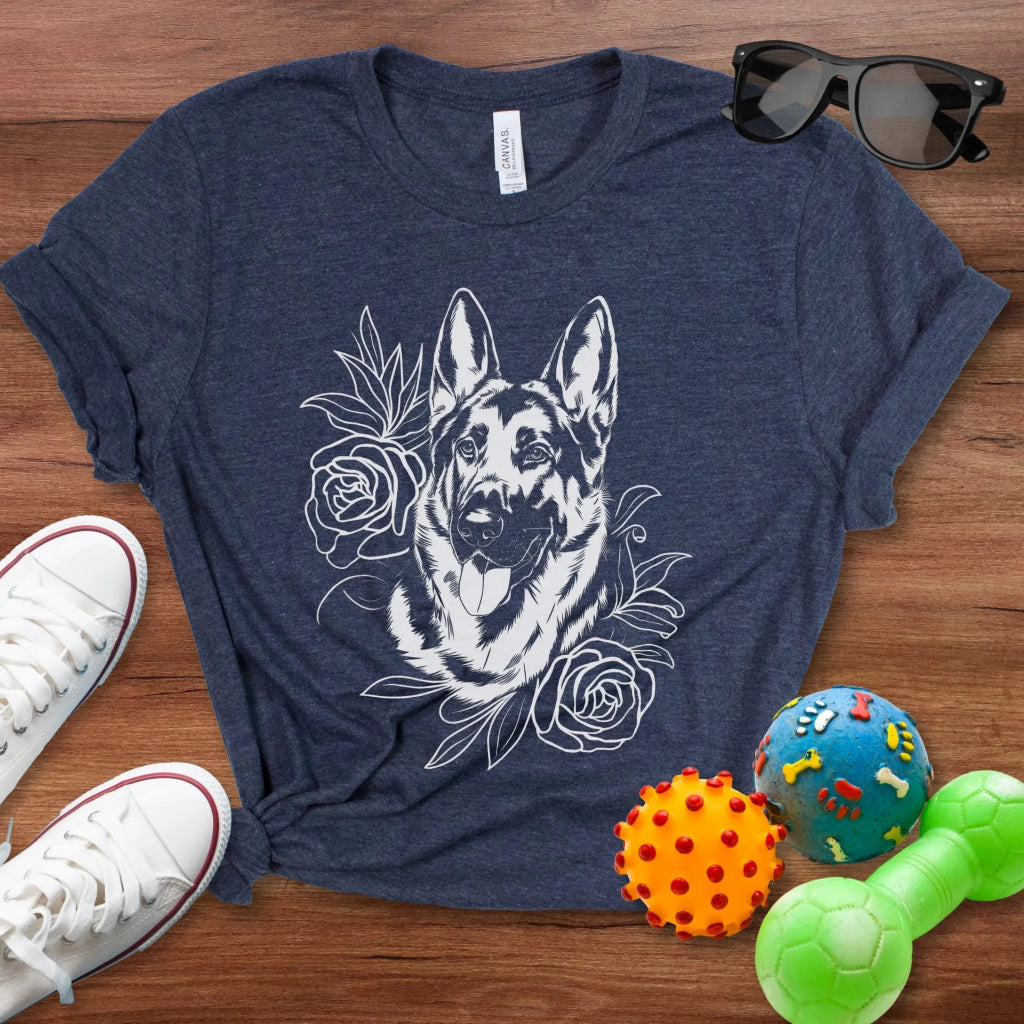 Shepherd Flower Portrait Shirt - The Pawsitive Initiative