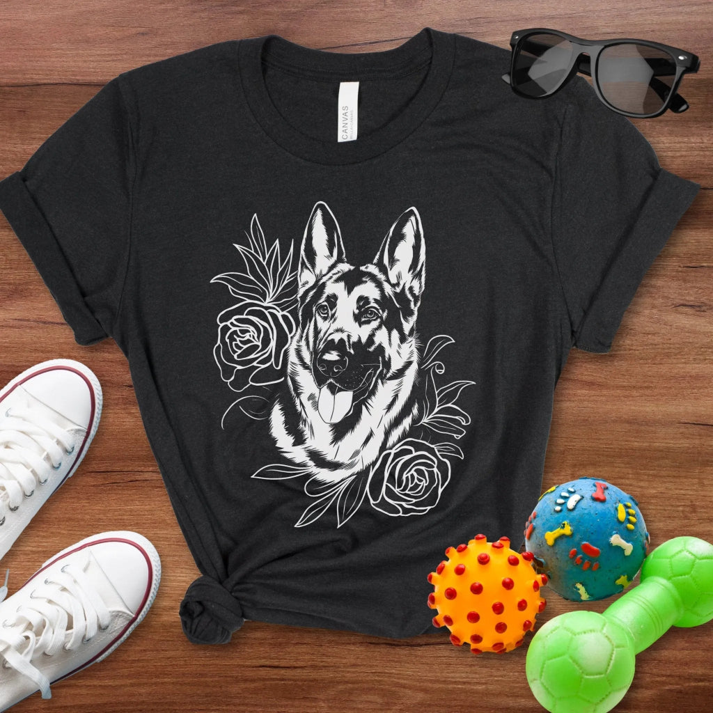 Shepherd Flower Portrait Shirt - The Pawsitive Initiative