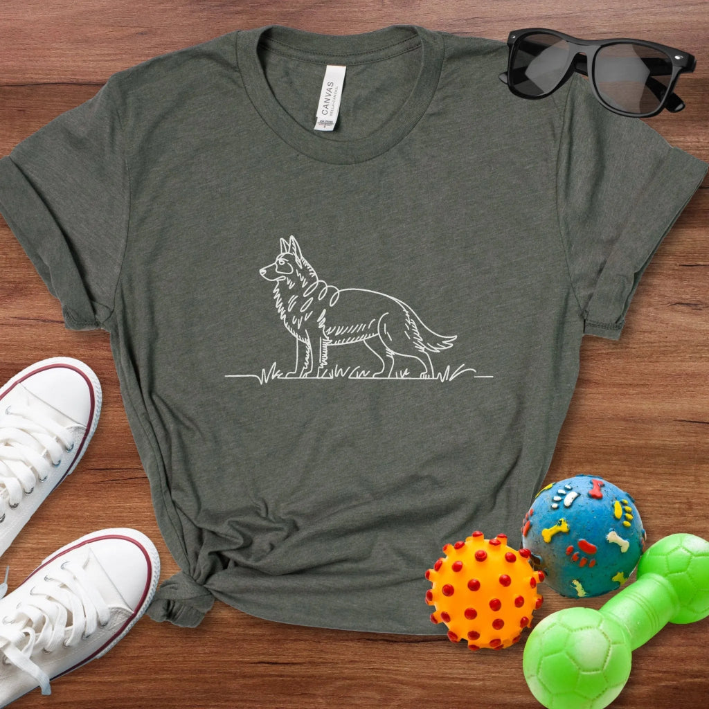 Shepherd Line Art Shirt - The Pawsitive Initiative