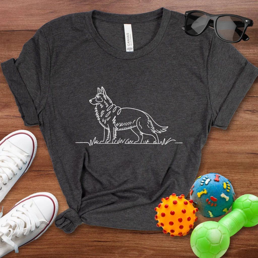 Shepherd Line Art Shirt - The Pawsitive Initiative