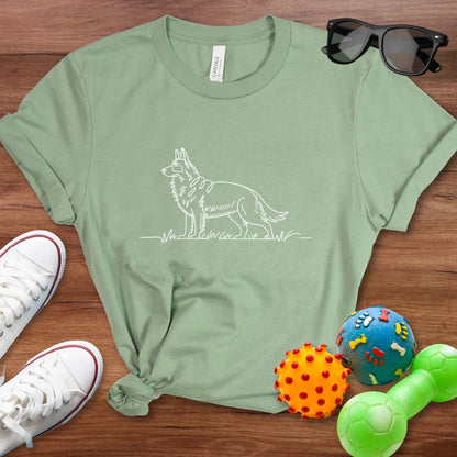 Shepherd Line Art Shirt - The Pawsitive Initiative