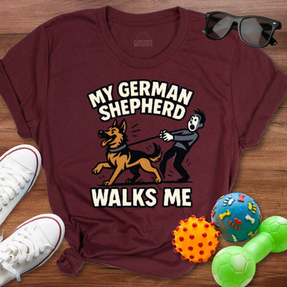 Shepherd Walks Me Shirt - The Pawsitive Initiative