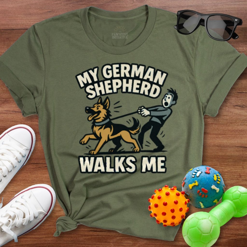 Shepherd Walks Me Shirt - The Pawsitive Initiative