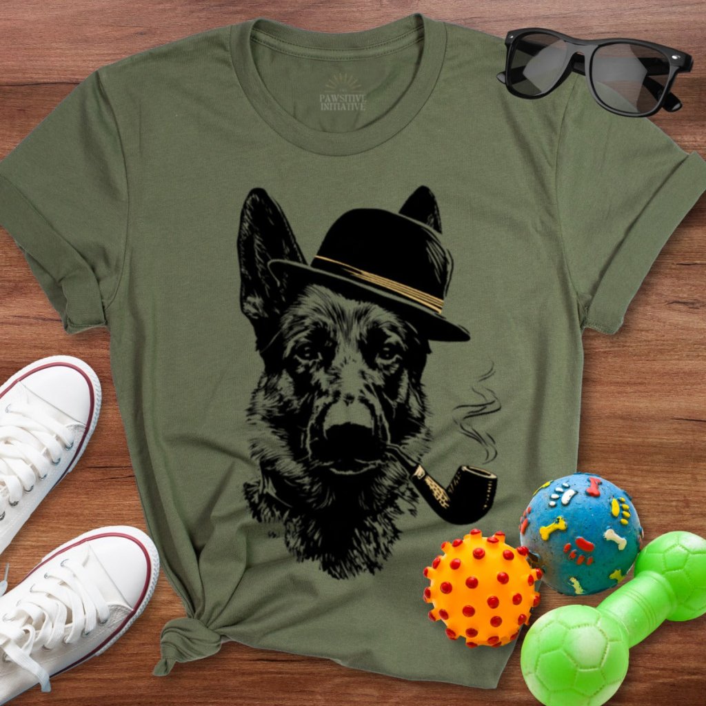 Shepherd with a Pipe Shirt - The Pawsitive Initiative