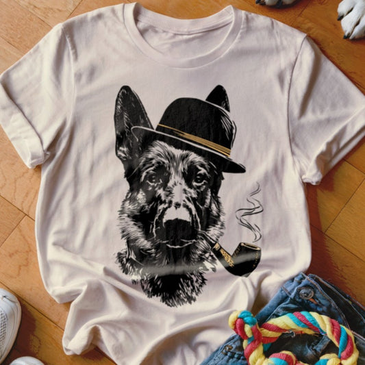 Shepherd with a Pipe Shirt - The Pawsitive Initiative