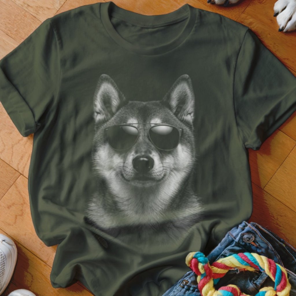 Shiba Inu in Aviators Shirt - The Pawsitive Initiative