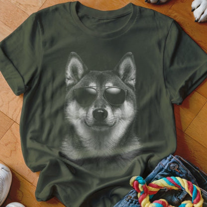 Shiba Inu in Aviators Shirt - The Pawsitive Initiative