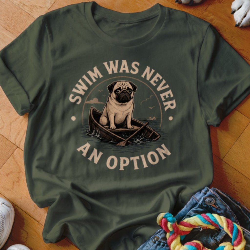Swim Was Never an Option Pug Shirt - The Pawsitive Initiative