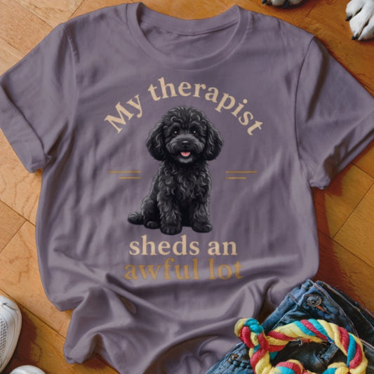 Therapist Sheds an Awful Lot Black Poodle Shirt - The Pawsitive Initiative