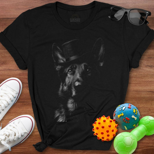 Tophat Shepherd Silhouette Shirt - The Pawsitive Initiative