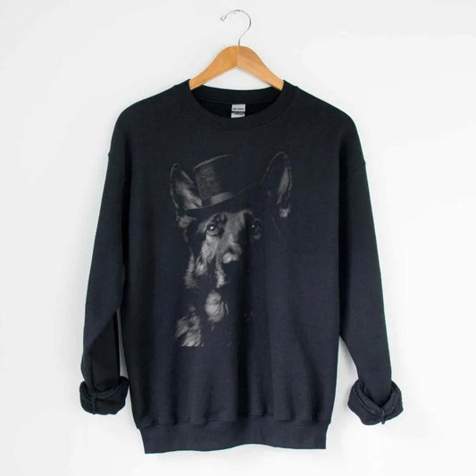 Tophat Shepherd Silhouette Sweatshirt - The Pawsitive Initiative