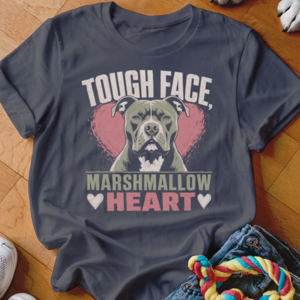 Tough Face Marshmallow Heart Shirt - The Pawsitive Initiative