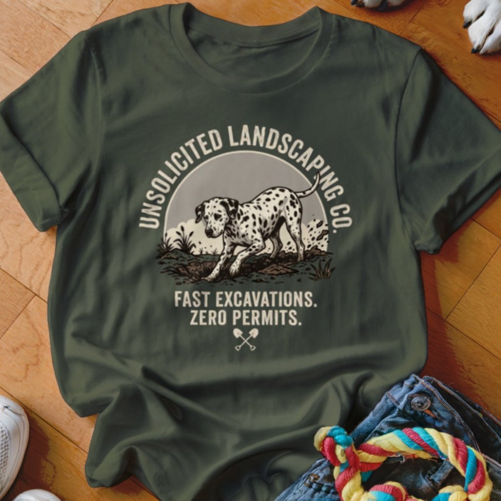 Unsolicited Landscaping Co Dalmatian Shirt - The Pawsitive Initiative