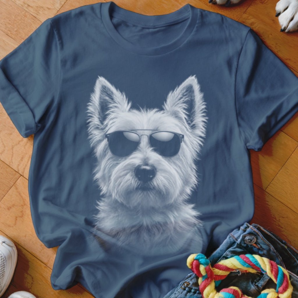 Westie in Aviators Shirt - The Pawsitive Initiative