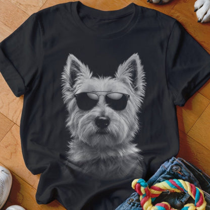 Westie in Aviators Shirt - The Pawsitive Initiative