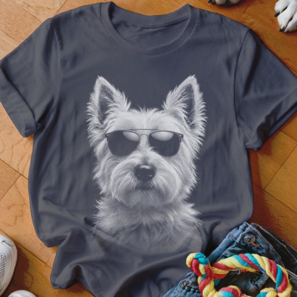 Westie in Aviators Shirt - The Pawsitive Initiative