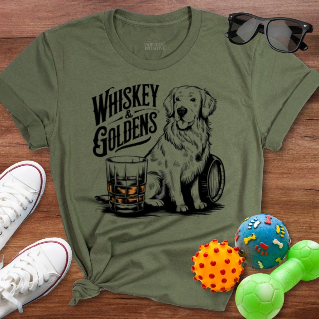 Whiskey & Goldens Shirt - The Pawsitive Initiative