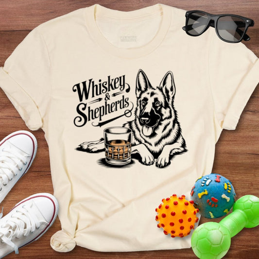 Whiskey & Shepherds Shirt - The Pawsitive Initiative