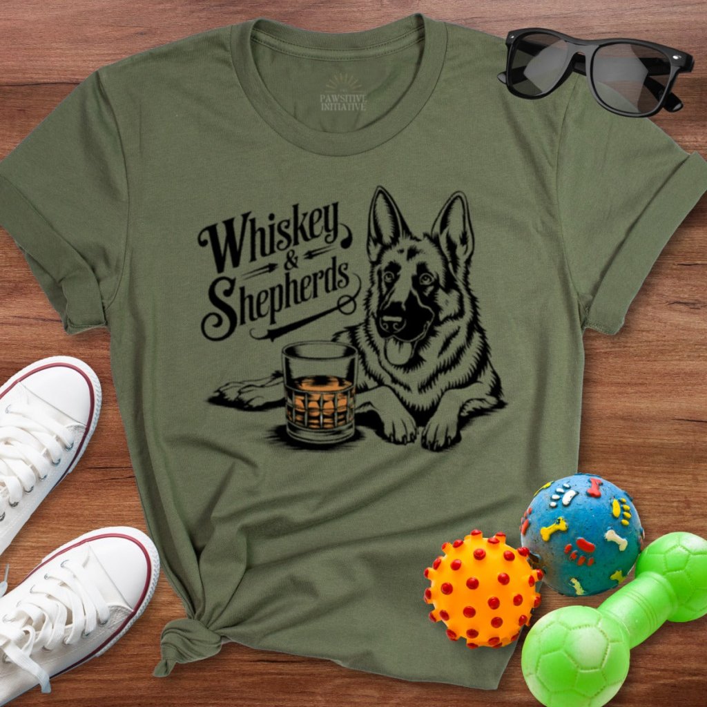 Whiskey & Shepherds Shirt - The Pawsitive Initiative