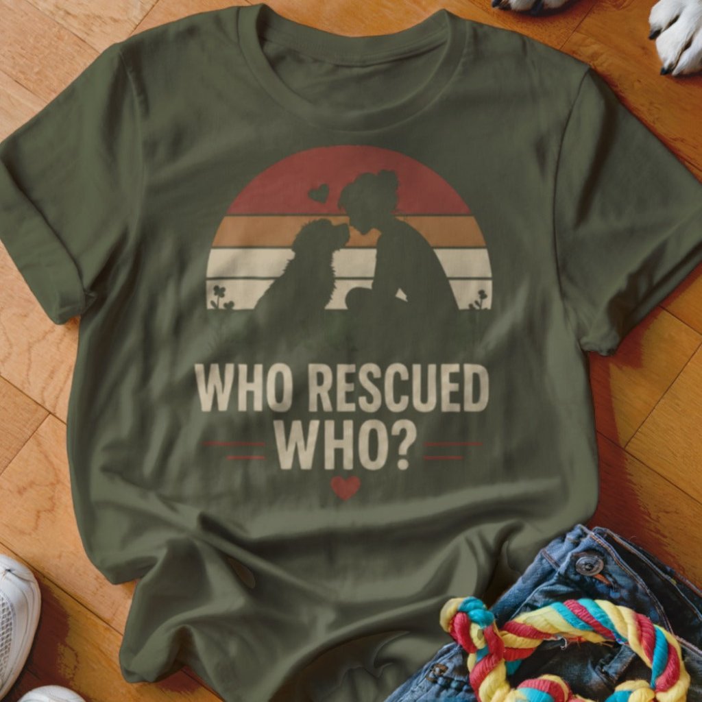 Who Rescued Who Shirt - The Pawsitive Initiative