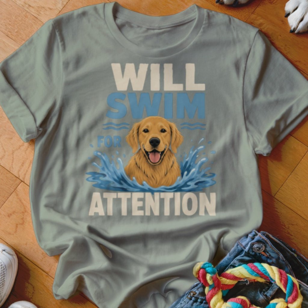 Will Swim for Attention Shirt - The Pawsitive Initiative