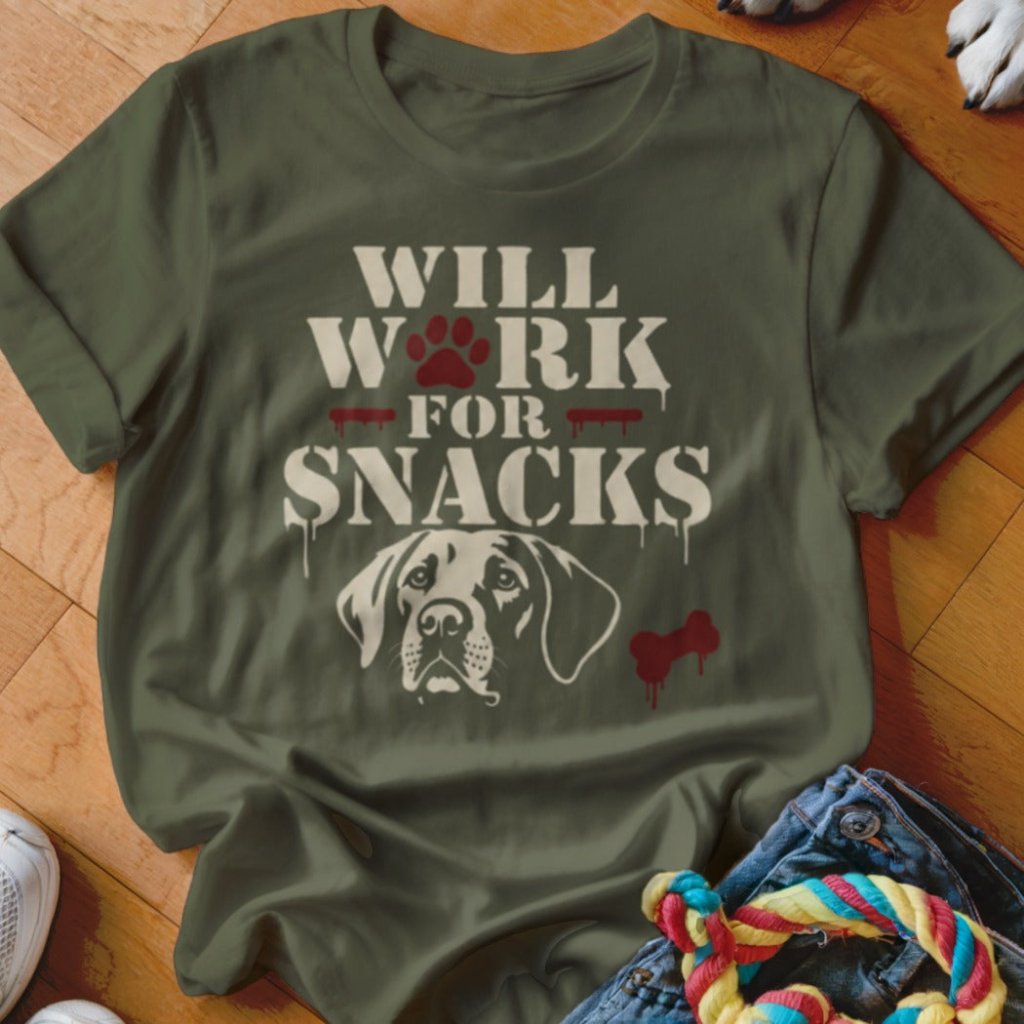 Will Work For Snacks Shirt - The Pawsitive Initiative