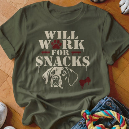 Will Work For Snacks Shirt - The Pawsitive Initiative