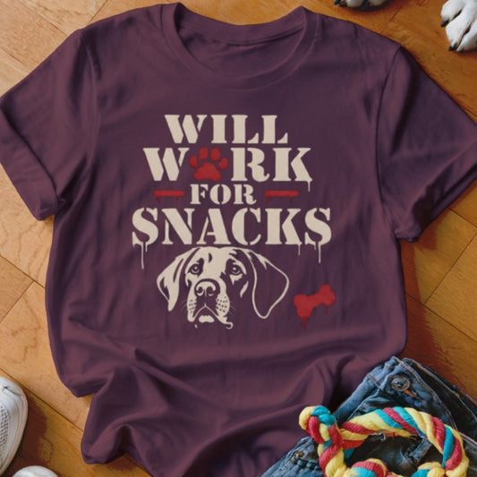 Will Work For Snacks Shirt - The Pawsitive Initiative