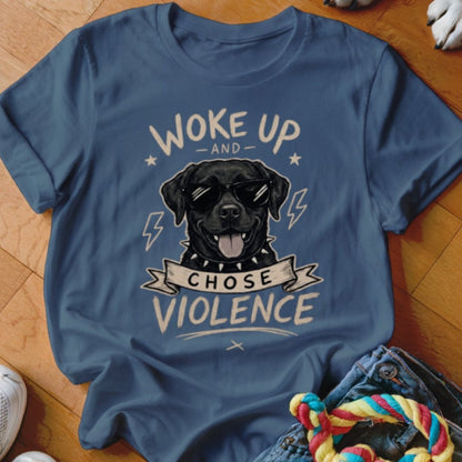 Woke Up and Chose Violence Black Lab Shirt - The Pawsitive Initiative