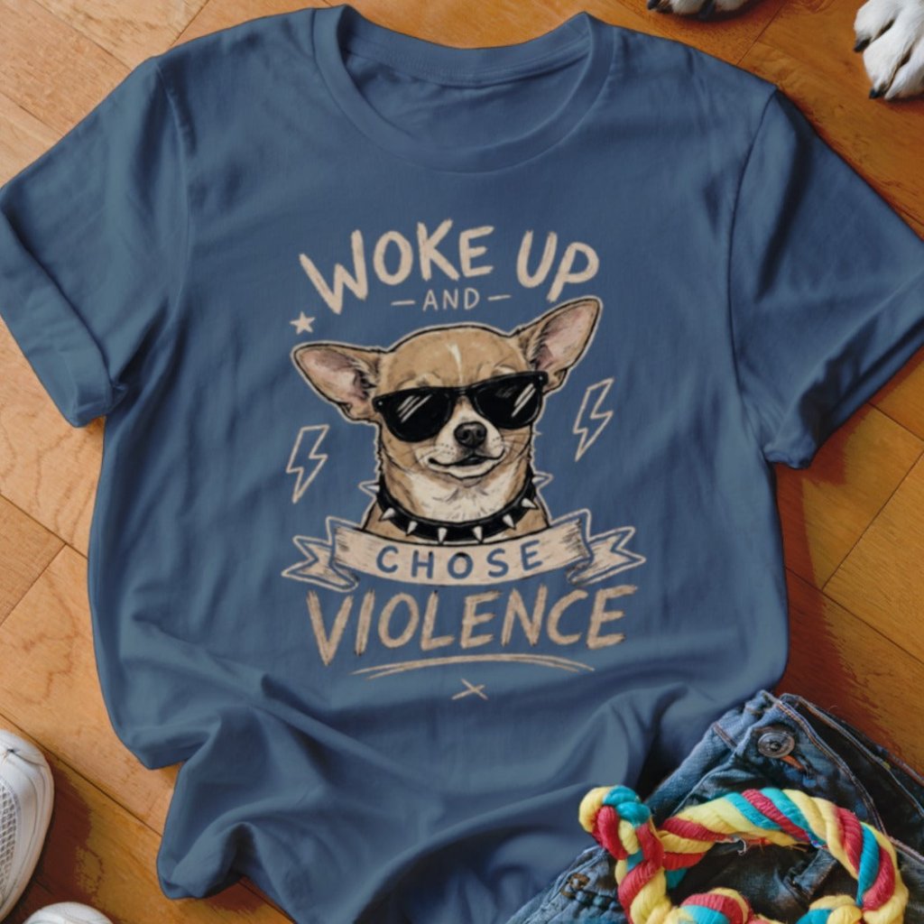 Woke Up and Chose Violence Chihuahua Shirt - The Pawsitive Initiative