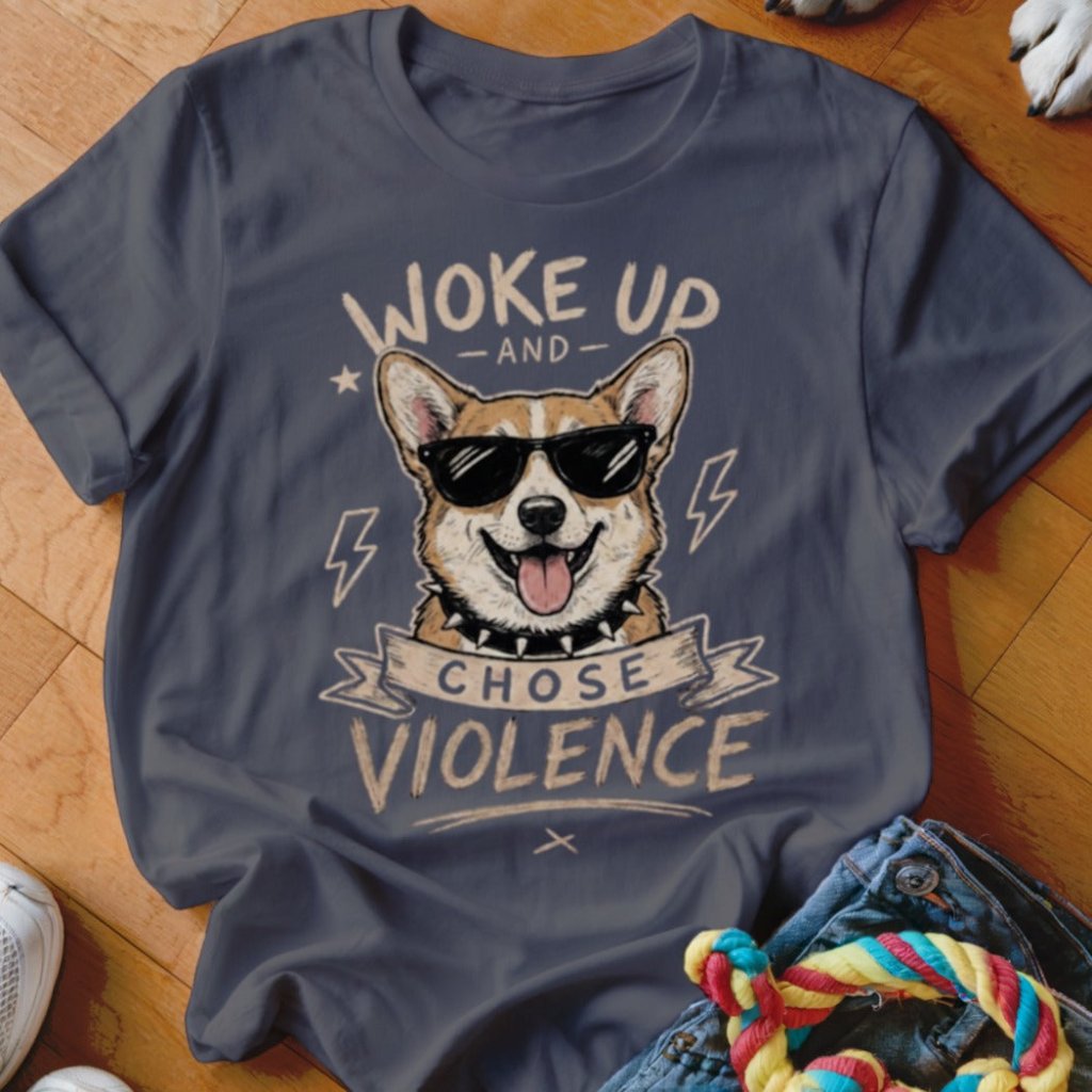 Woke Up and Chose Violence Corgi Shirt - The Pawsitive Initiative