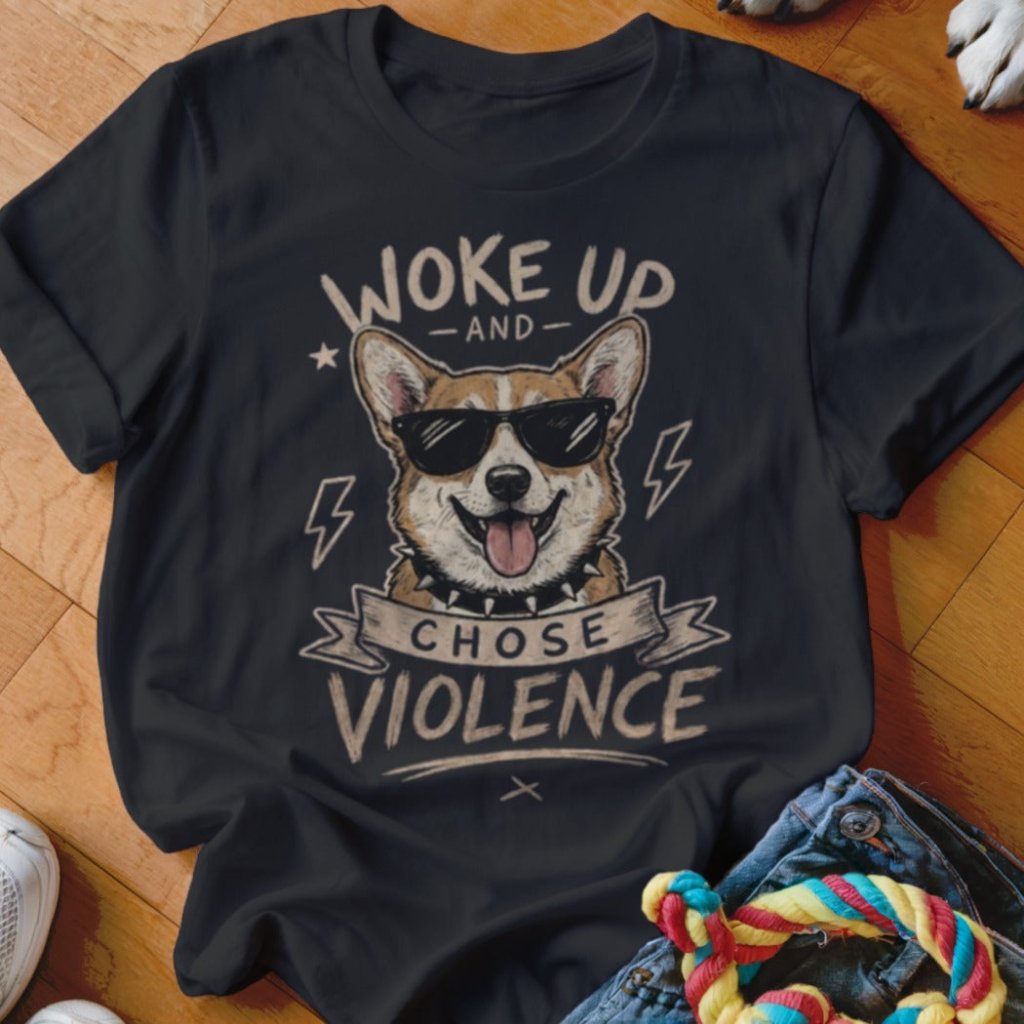Woke Up and Chose Violence Corgi Shirt - The Pawsitive Initiative