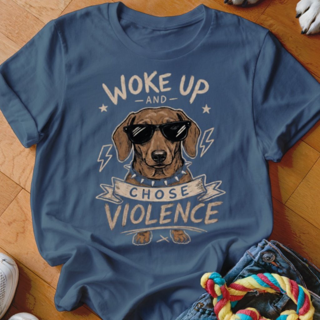 Woke Up and Chose Violence Dachshund Shirt - The Pawsitive Initiative