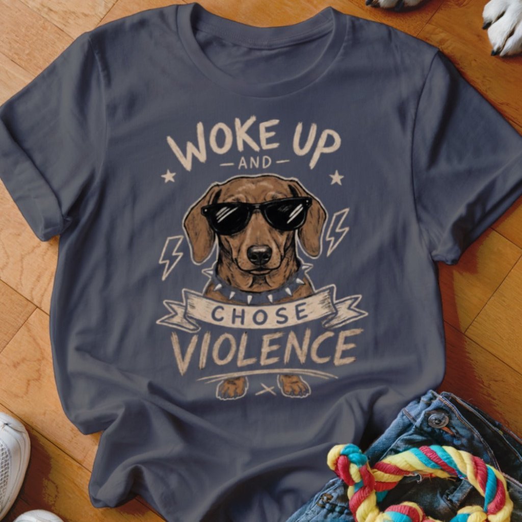 Woke Up and Chose Violence Dachshund Shirt - The Pawsitive Initiative