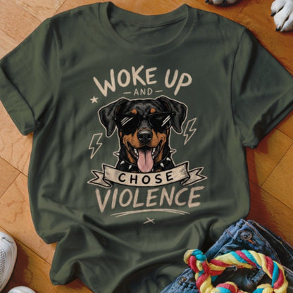Woke Up and Chose Violence Doberman Shirt - The Pawsitive Initiative