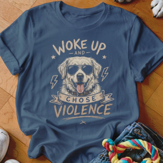 Woke Up and Chose Violence Golden Shirt - The Pawsitive Initiative