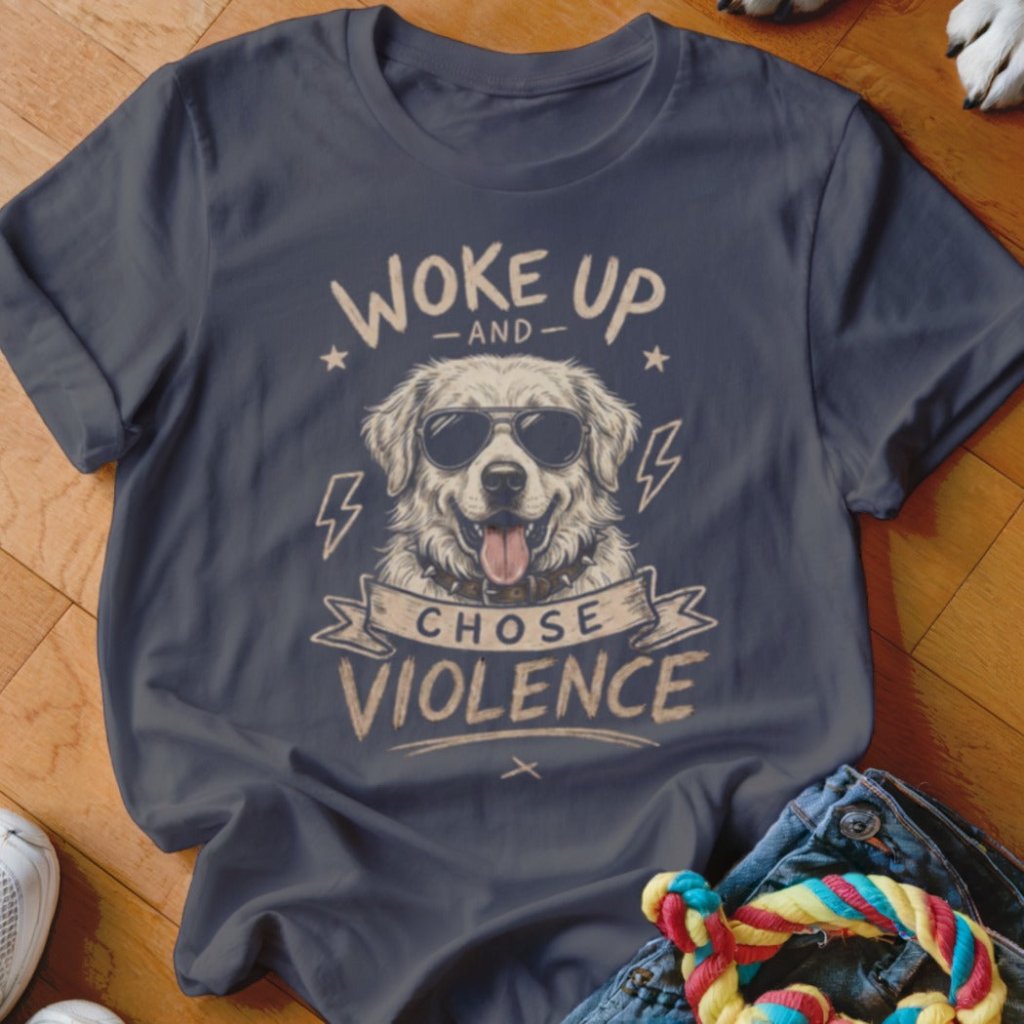Woke Up and Chose Violence Golden Shirt - The Pawsitive Initiative