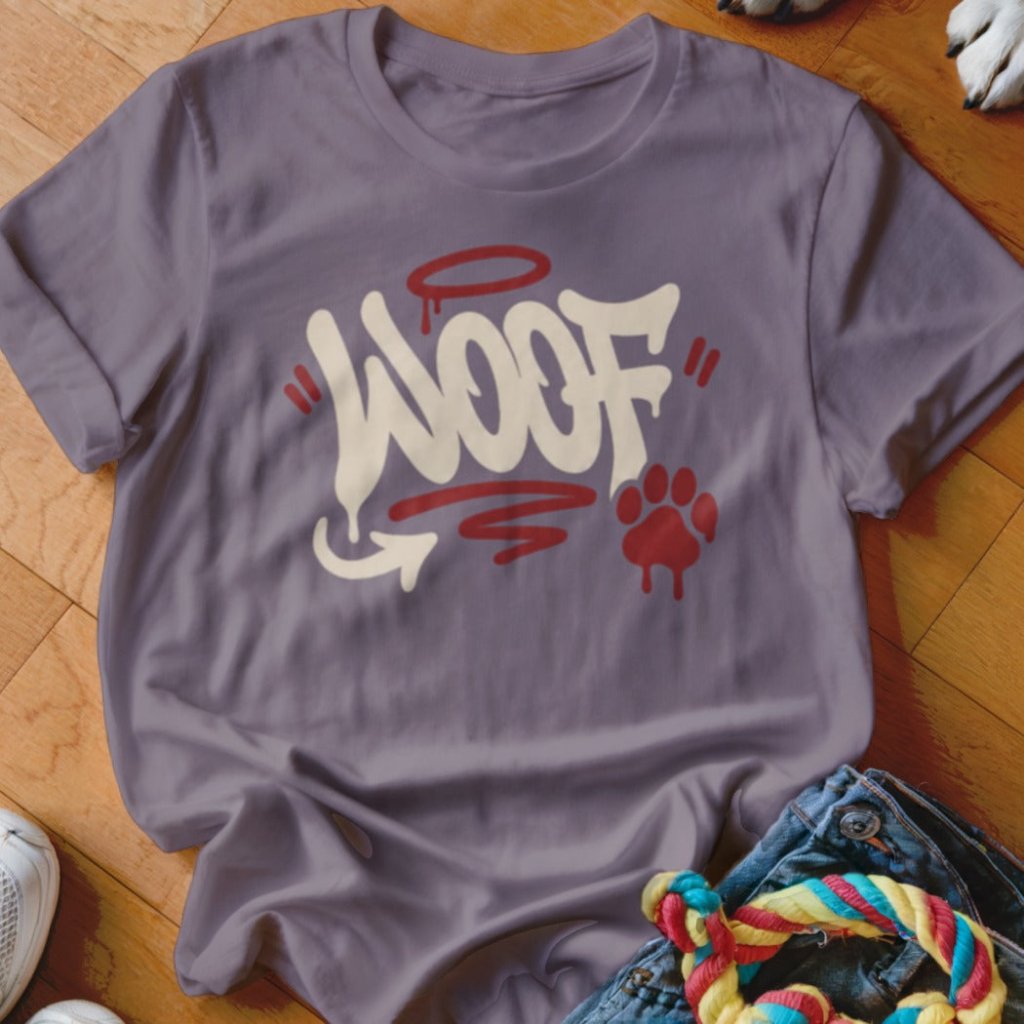 Woof Graffiti Shirt - The Pawsitive Initiative