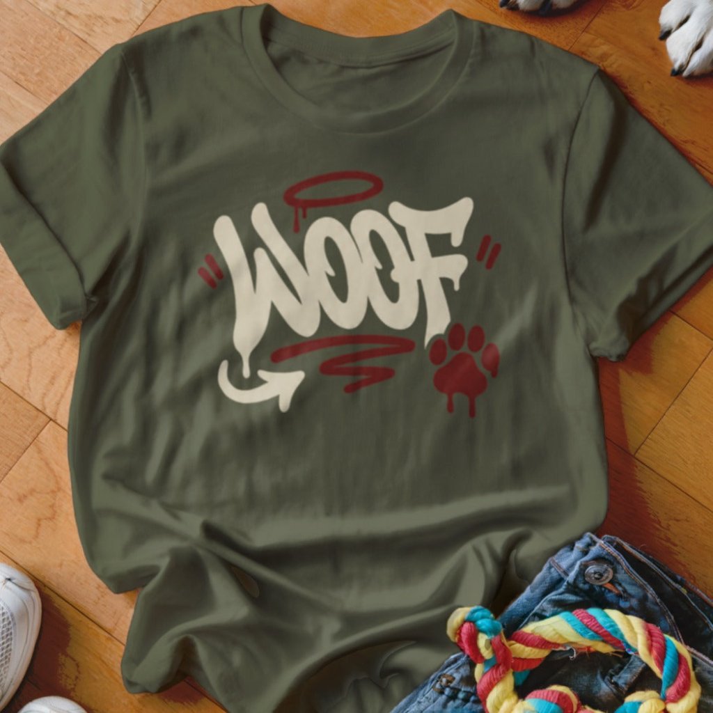 Woof Graffiti Shirt - The Pawsitive Initiative