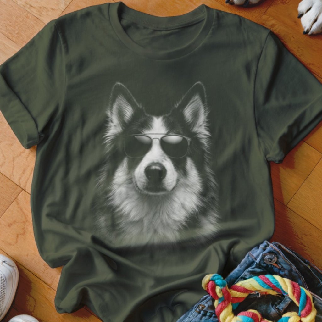 Yakutian Laika in Aviators Shirt - The Pawsitive Initiative
