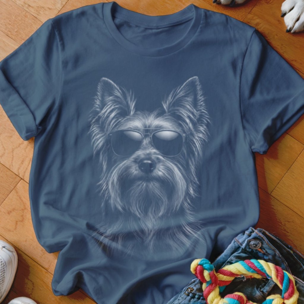 Yorkie in Aviators Shirt - The Pawsitive Initiative