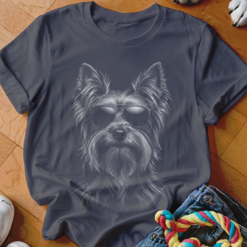 Yorkie in Aviators Shirt - The Pawsitive Initiative